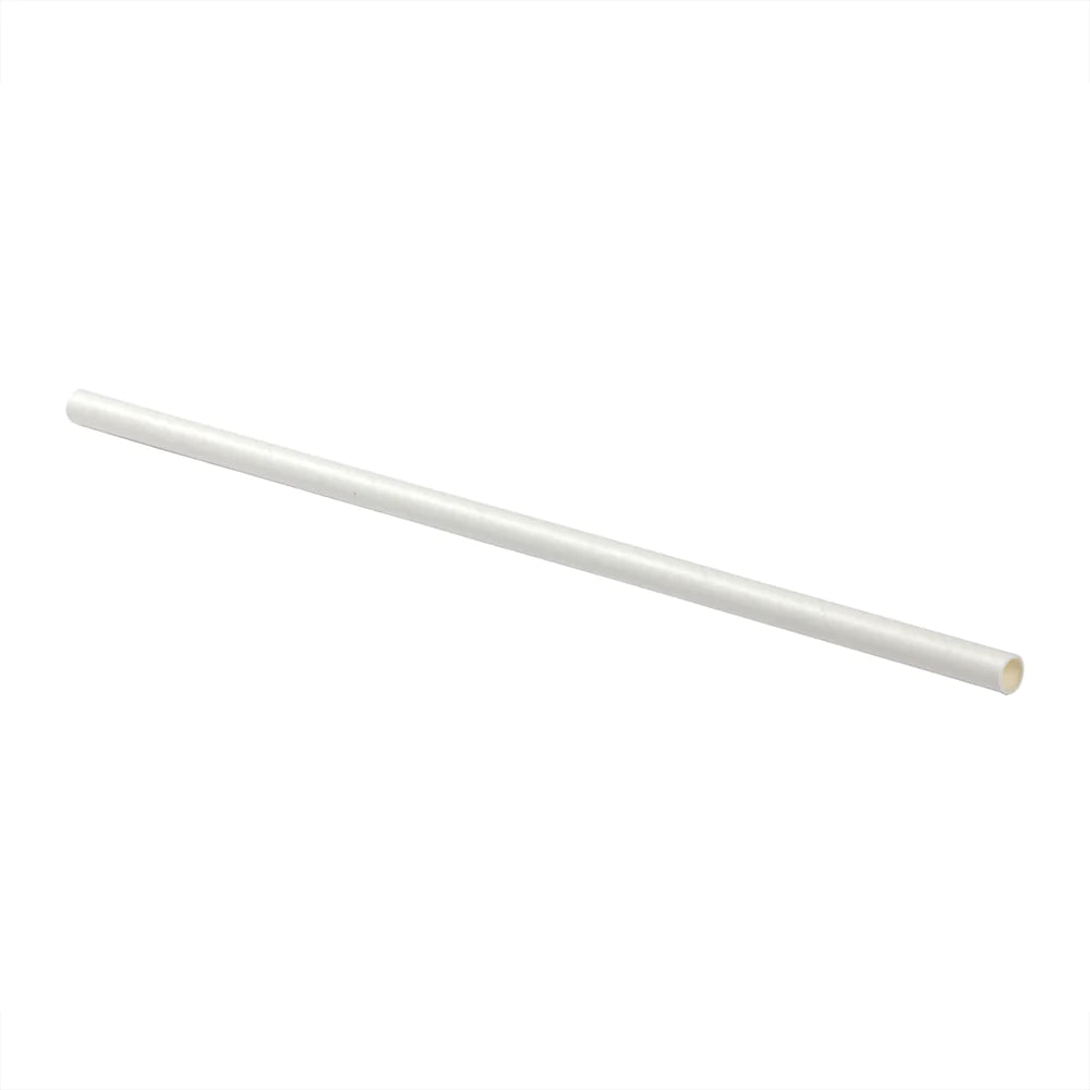 Straw Jumbo 7.75" Unwrappped White STRE-JB-775WT