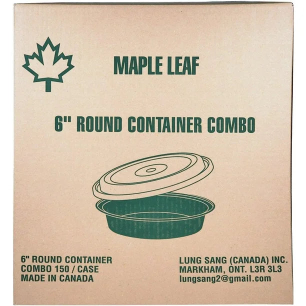Maple - 6" Plastic Round Container Set - Black