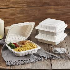 CanGreen - 9X9 Cornstarch Hinged Container - 3 Comp